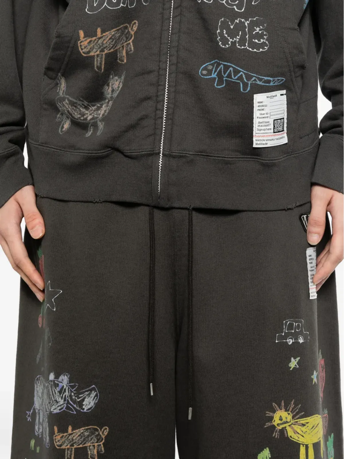 Maison MIHARA YASUHIRO キッズ ドゥードルショーツ - Grey - 画像5