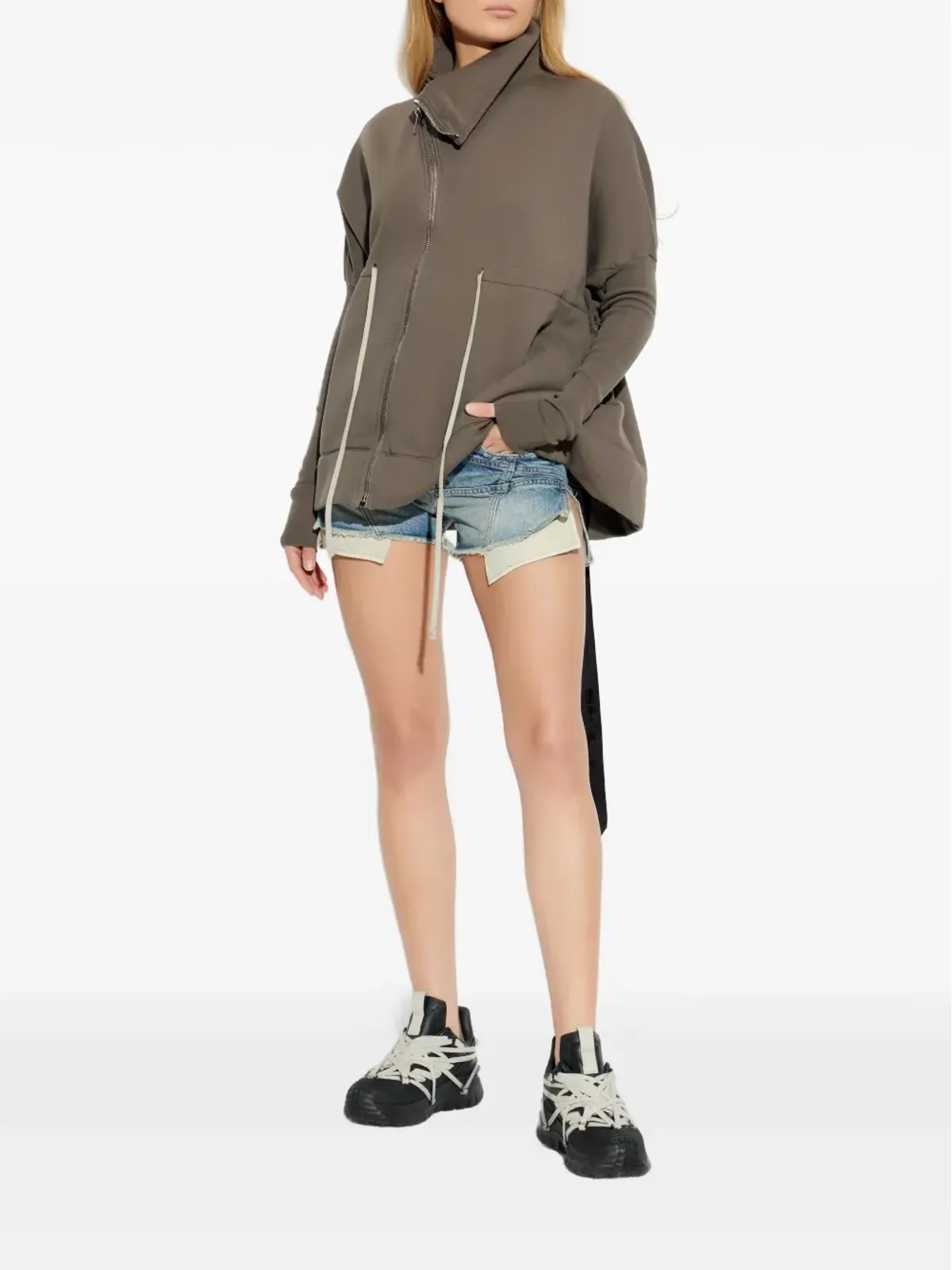 Rick Owens DRKSHDW ジップ付きコットンセーター - 画像2