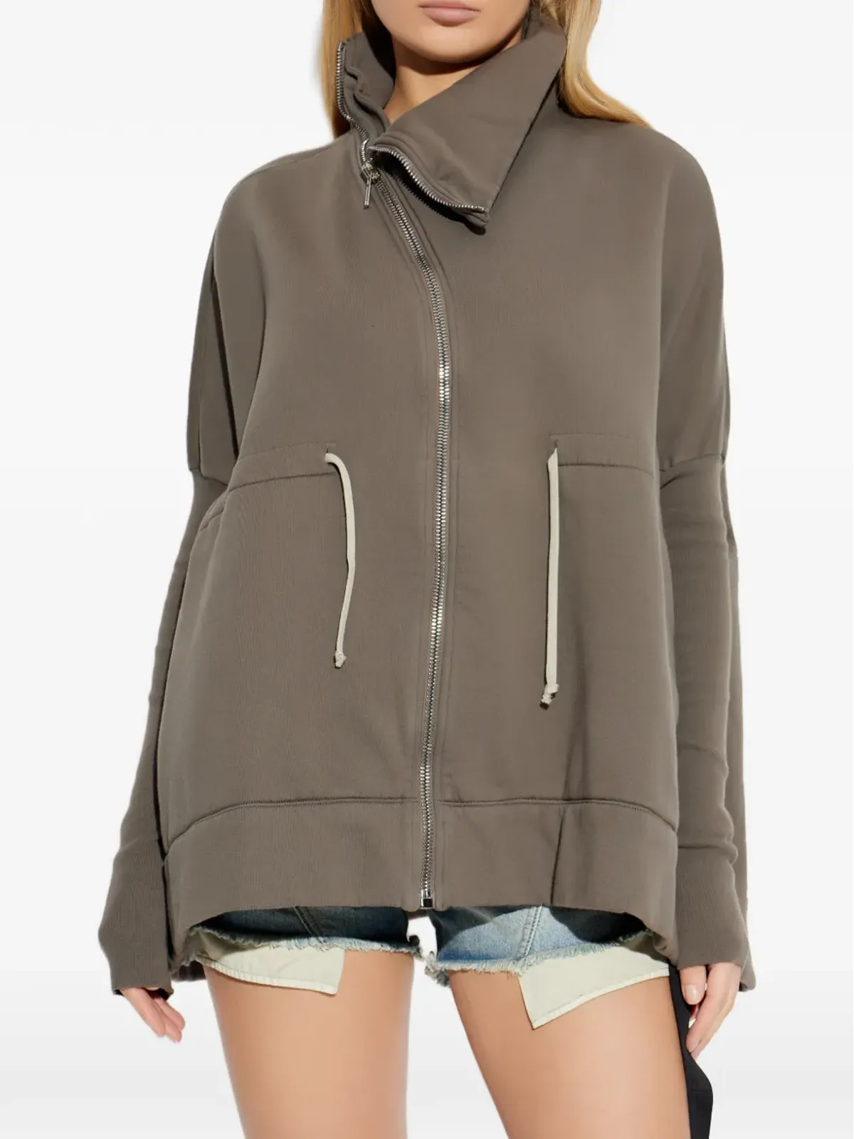 Rick Owens DRKSHDW ジップ付きコットンセーター - 画像3