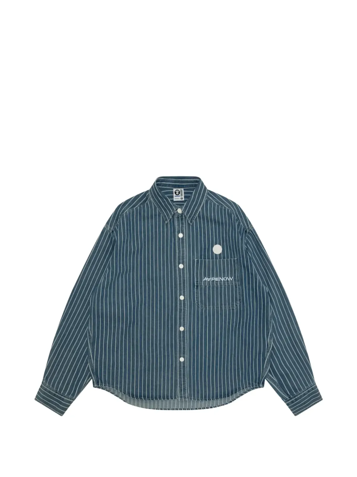 AAPE BY *A BATHING APE® ストライプポケットシャツ ブルー - 画像1