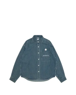 AAPE BY *A BATHING APE® ストライプポケットシャツ ブルー - サムネイル1