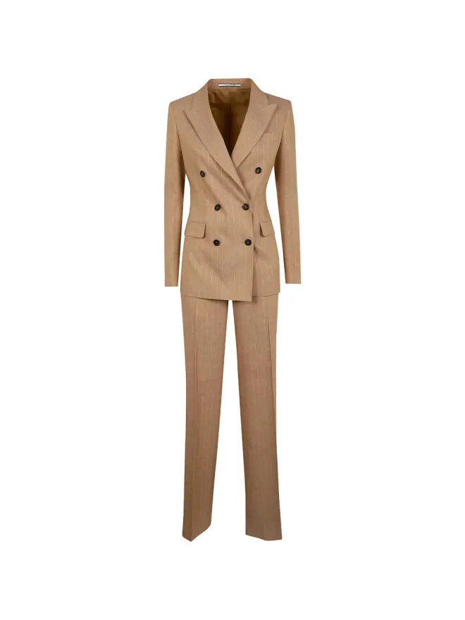 Tagliatore Tagliatore striped double-breasted suit - Neutralsの商品画像