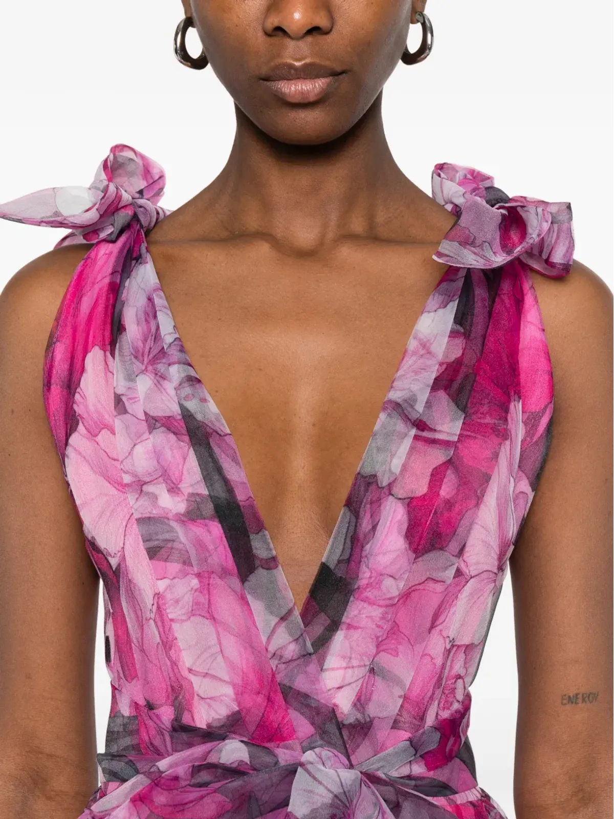 MIAU by Clara Rotescu Kino bow floral dress - 画像5