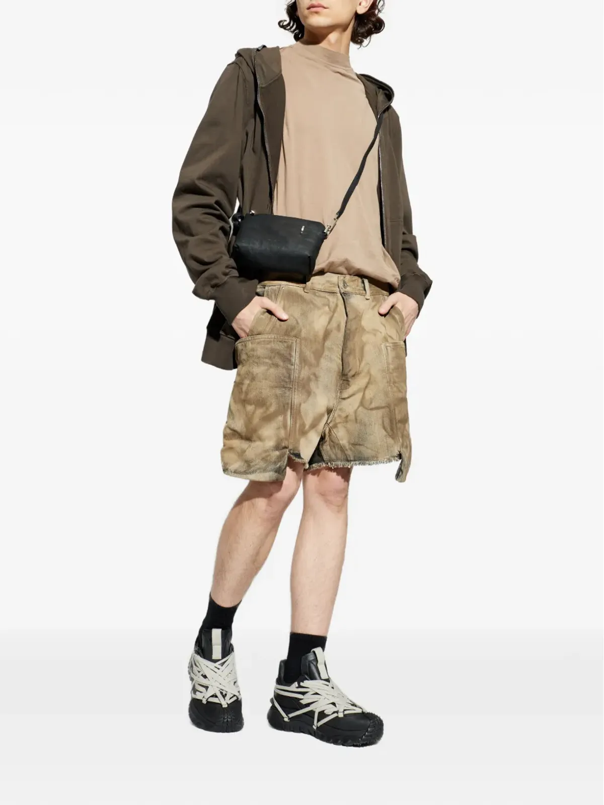 Rick Owens DRKSHDW フレイドポケットショーツ - 画像2