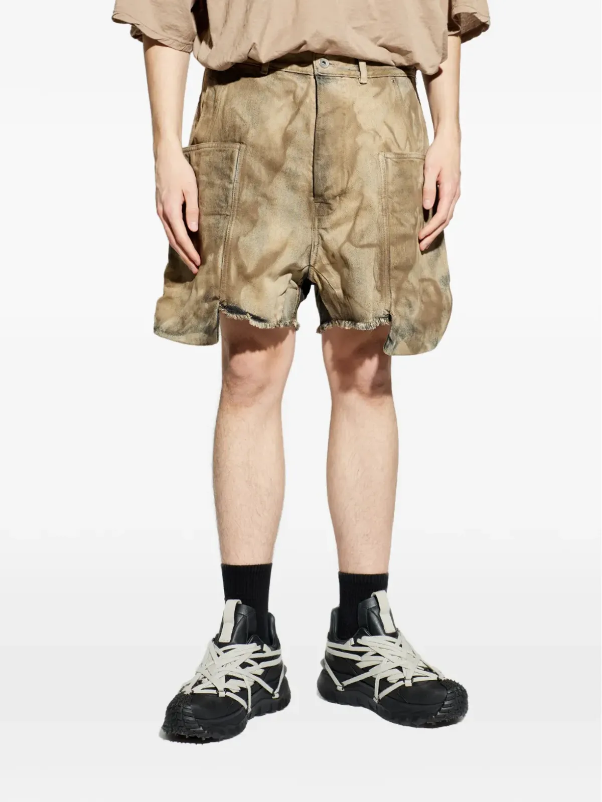 Rick Owens DRKSHDW フレイドポケットショーツ - 画像3
