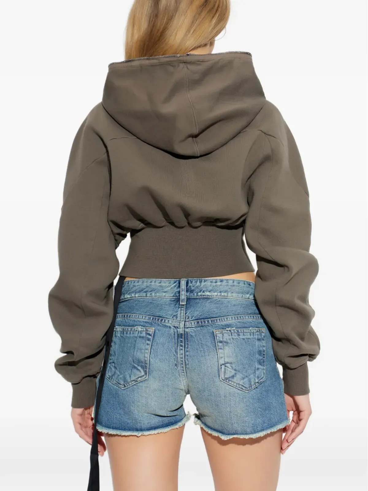 Rick Owens DRKSHDW ジップフード付きクロップド丈パーカー - 画像4