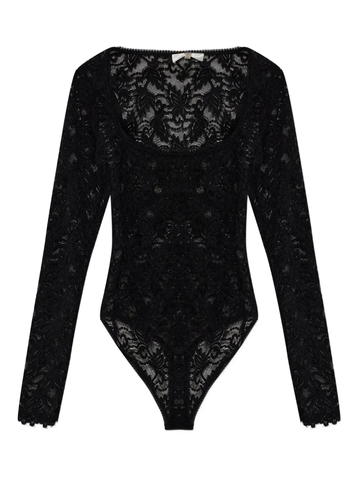 LoveShackFancy Jannie レース長袖ボディスーツ - ブラック - 画像1