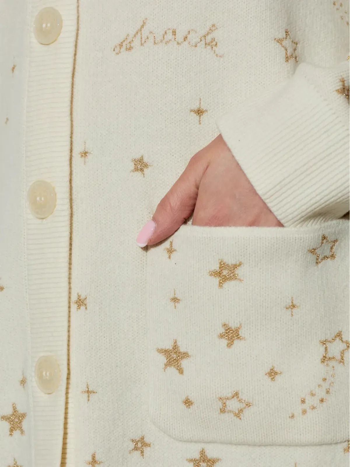 LoveShackFancy 星モチーフのパッチポケット付きカーディガン - 画像5