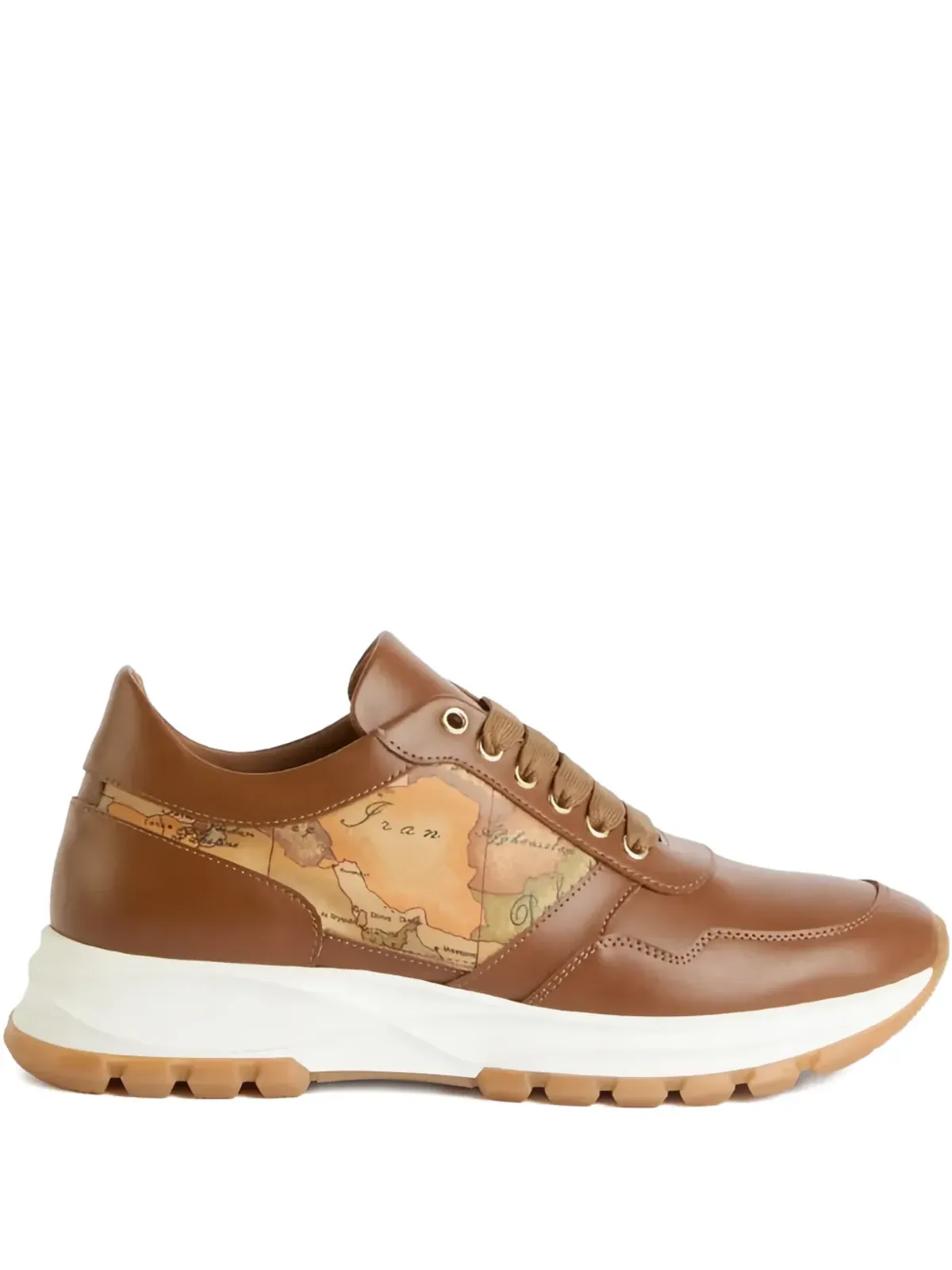 ALVIERO MARTINI 1° CLASSE マッププリント レースアップスニーカー - 画像1