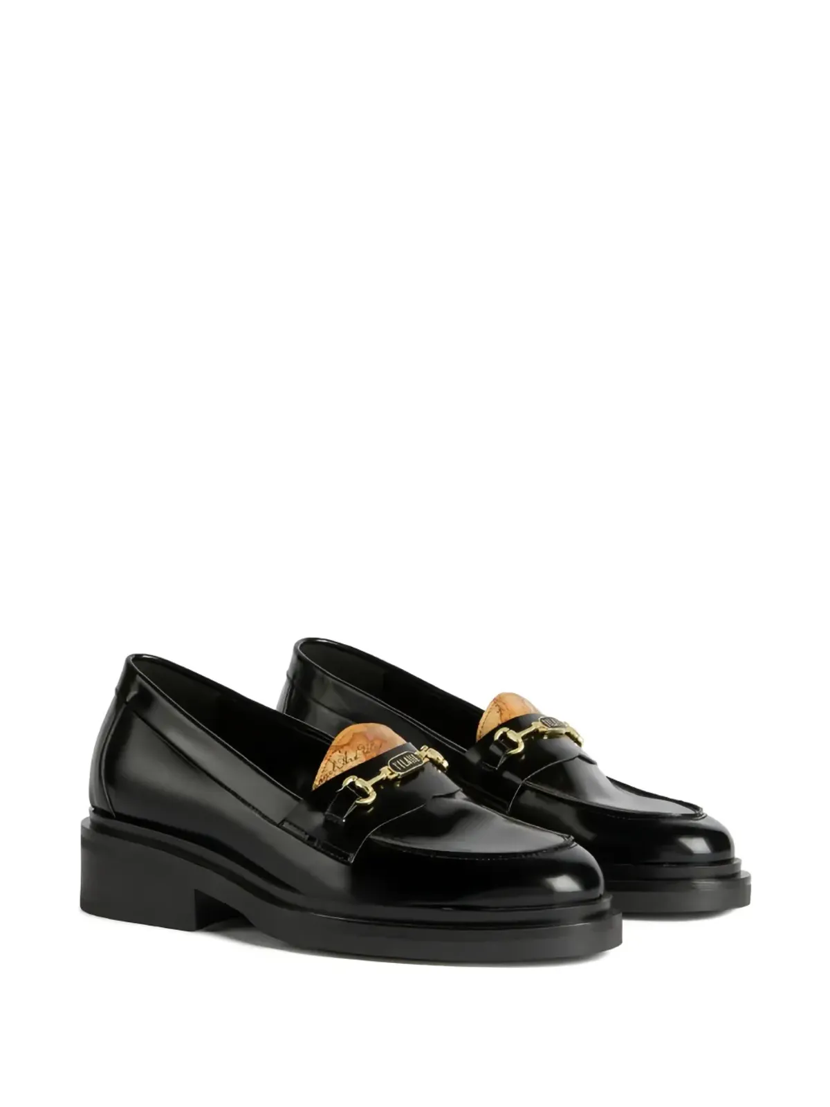 ALVIERO MARTINI 1° CLASSE エナメルホースビット ローファー - ブラック - 画像2