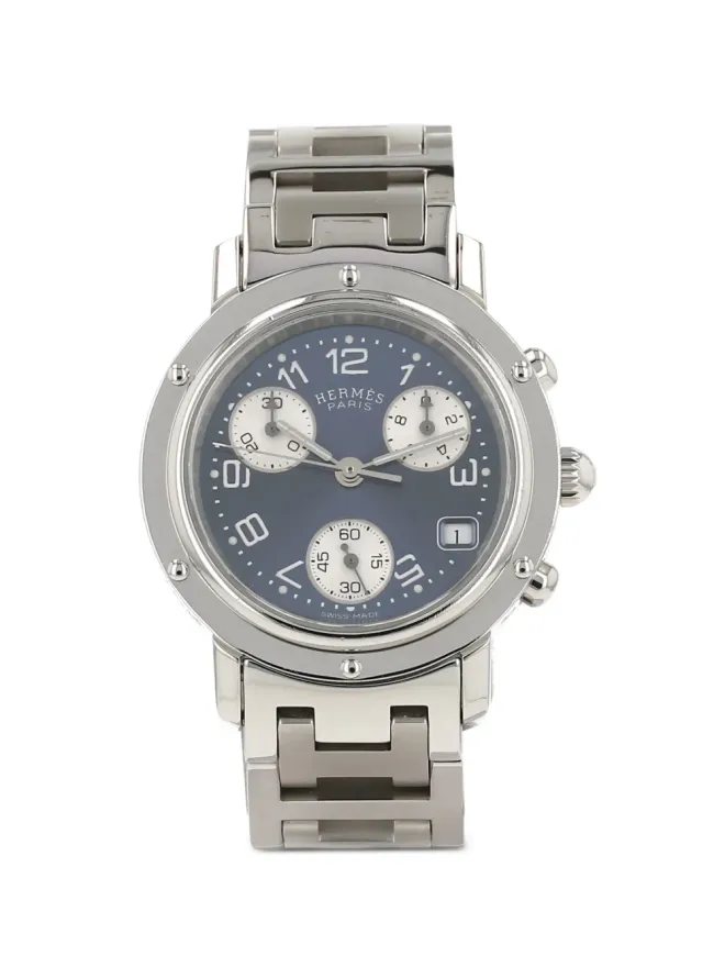 Hermès Pre-Owned Hermès Pre-Owned クリッパー クロノ 31mm ウォッチ - ブルーの商品画像