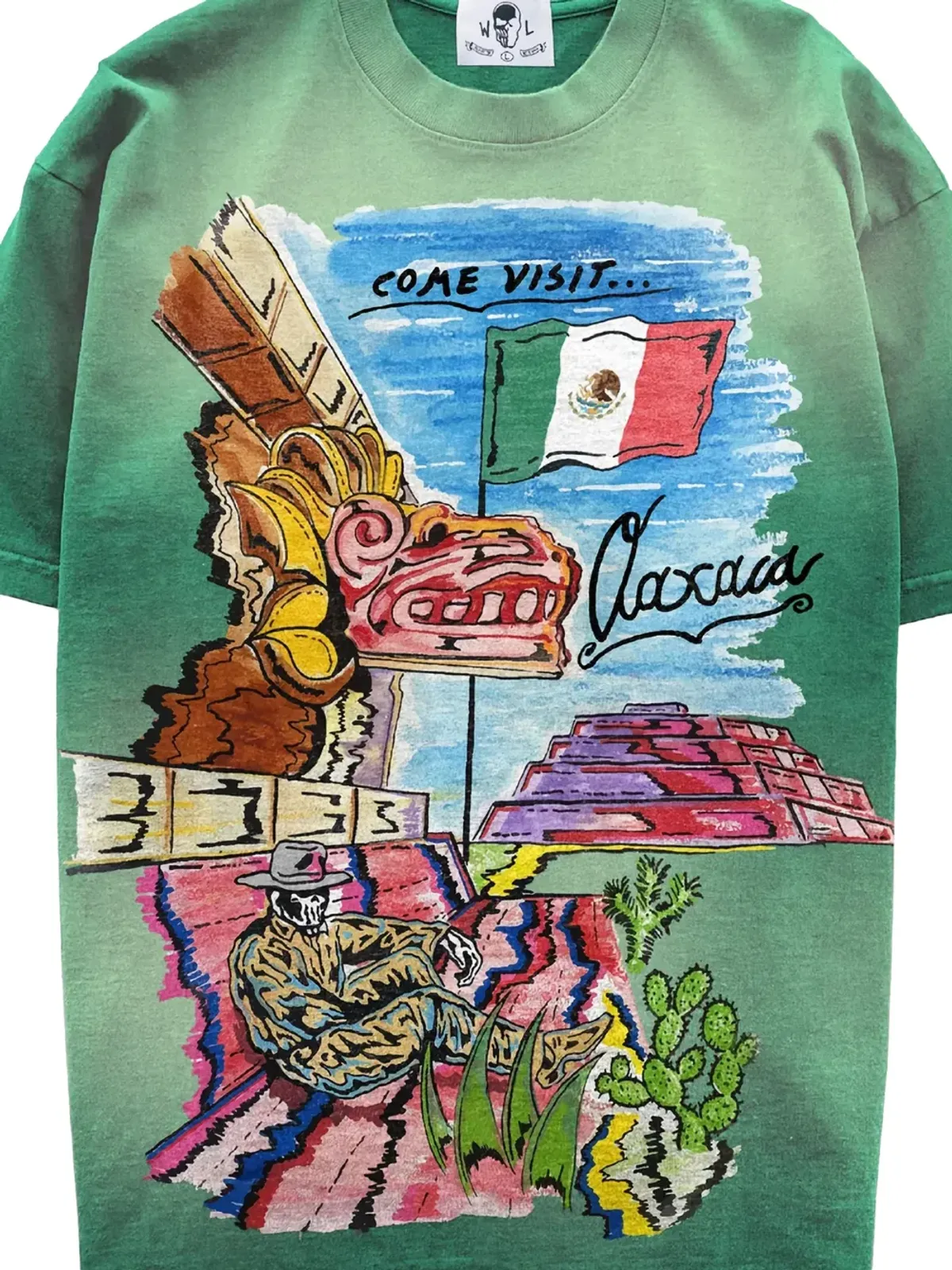 Warren Lotas 日焼け風プリントTシャツ - グリーン - 画像2