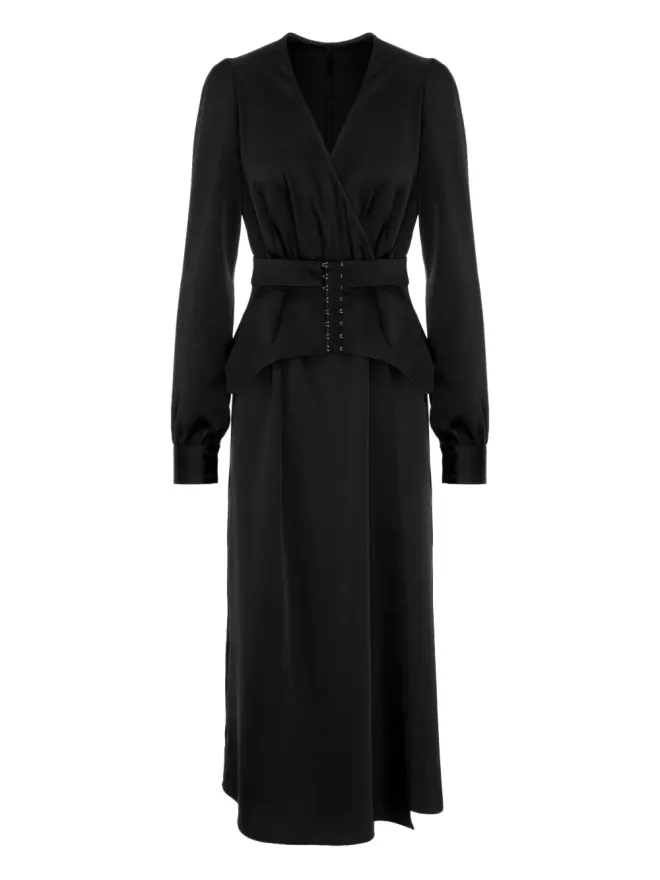 Murmur Murmur Fold midi dress - Blackの商品画像