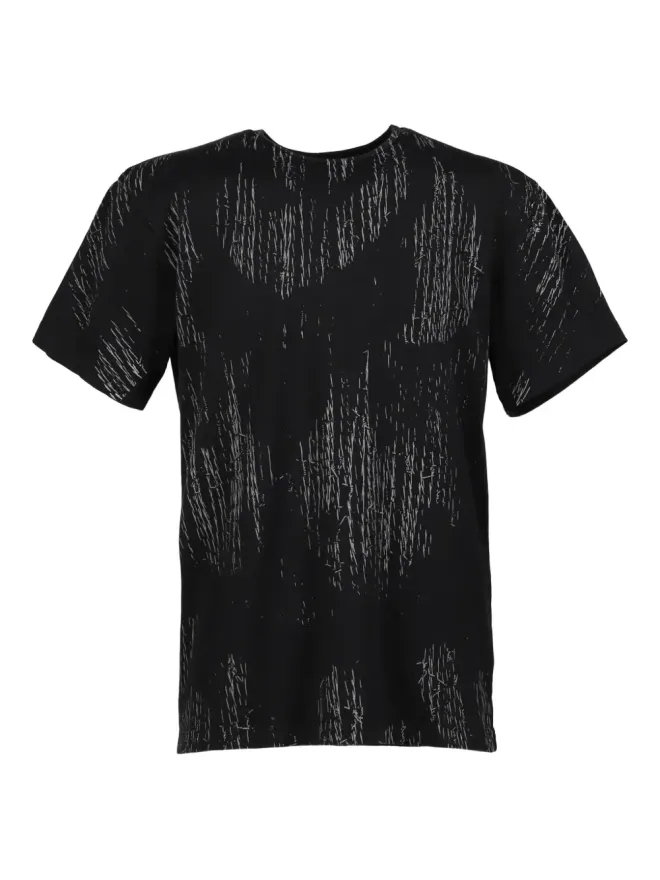 CHITO CHITO ROオールオーバー半袖クルーネックTシャツ - ブラックの商品画像