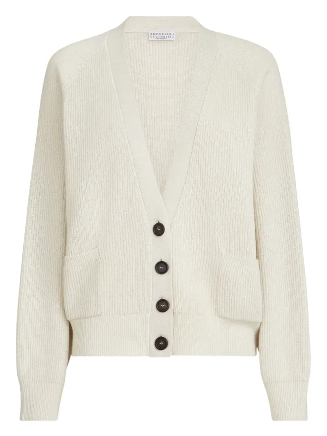 Brunello Cucinelli Brunello Cucinelli リブ編みポケット付きカーディガンの商品画像