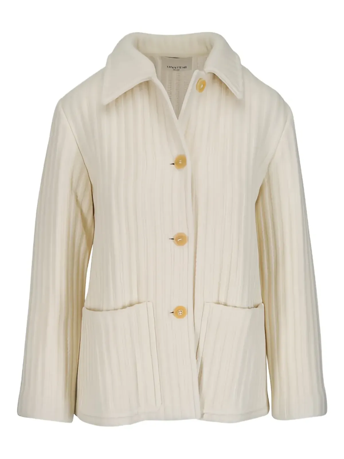 Lafayette 148 アルバスター色 ボタン留め 襟付きジャケット - 画像1