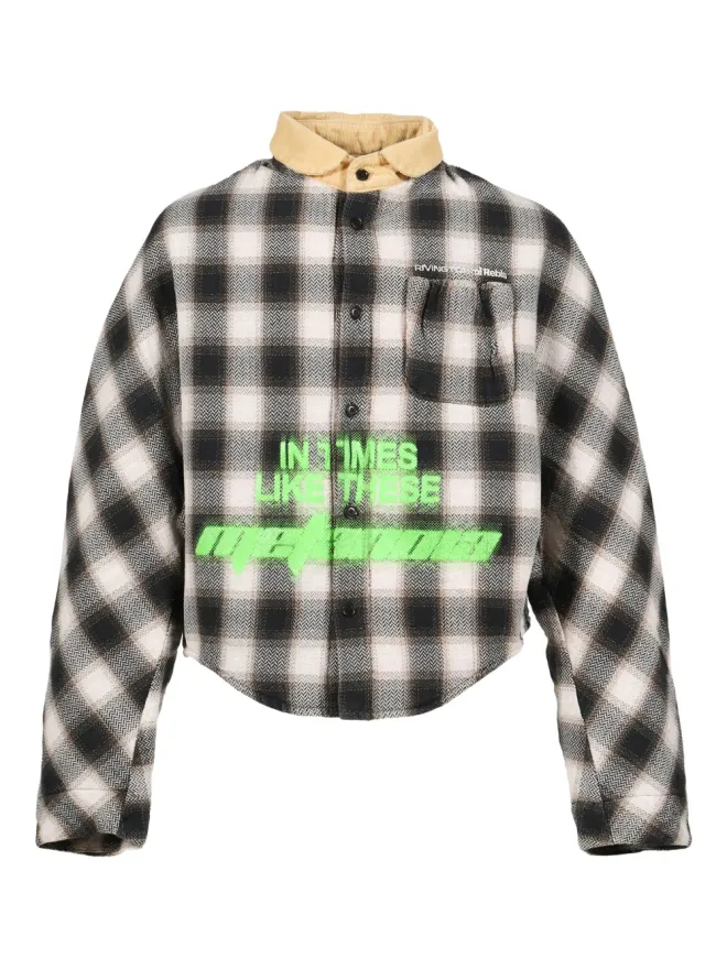 RRR123 RRR123 チェック柄コーデュロイカラーシャツの商品画像