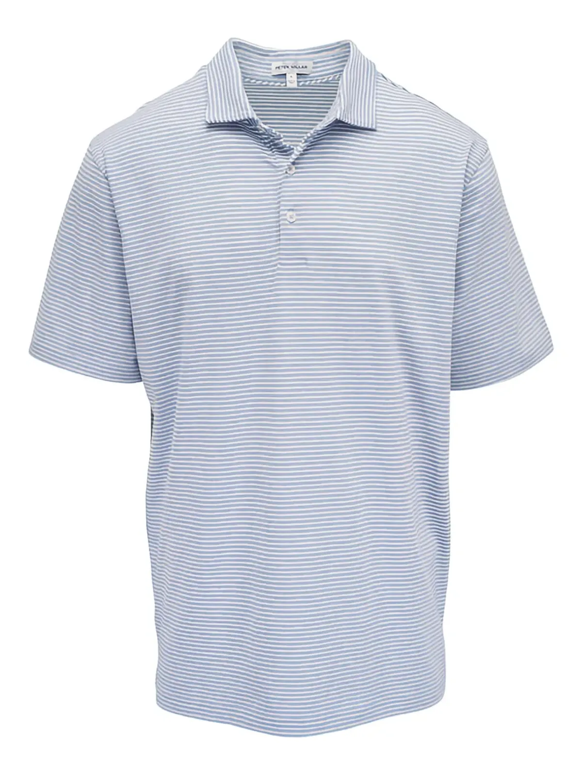 Peter Millar ストライプニットポロシャツ ブルー - 画像1