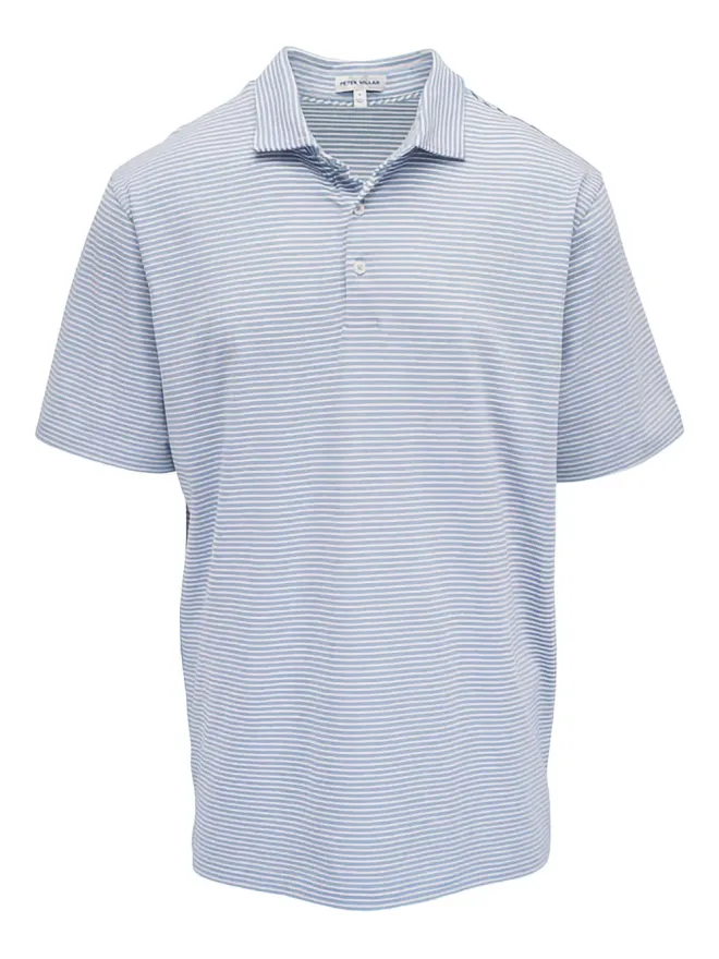 Peter Millar Peter Millar ストライプニットポロシャツ ブルーの商品画像