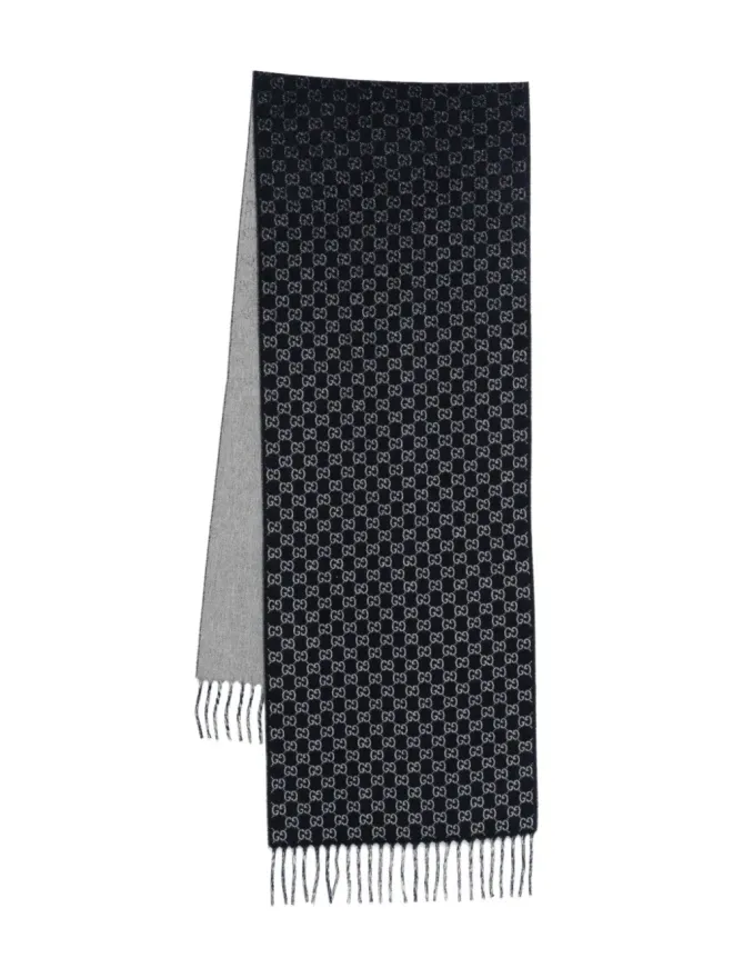 Gucci Gucci GGモノグラムフリンジディテール スカーフ - Blueの商品画像