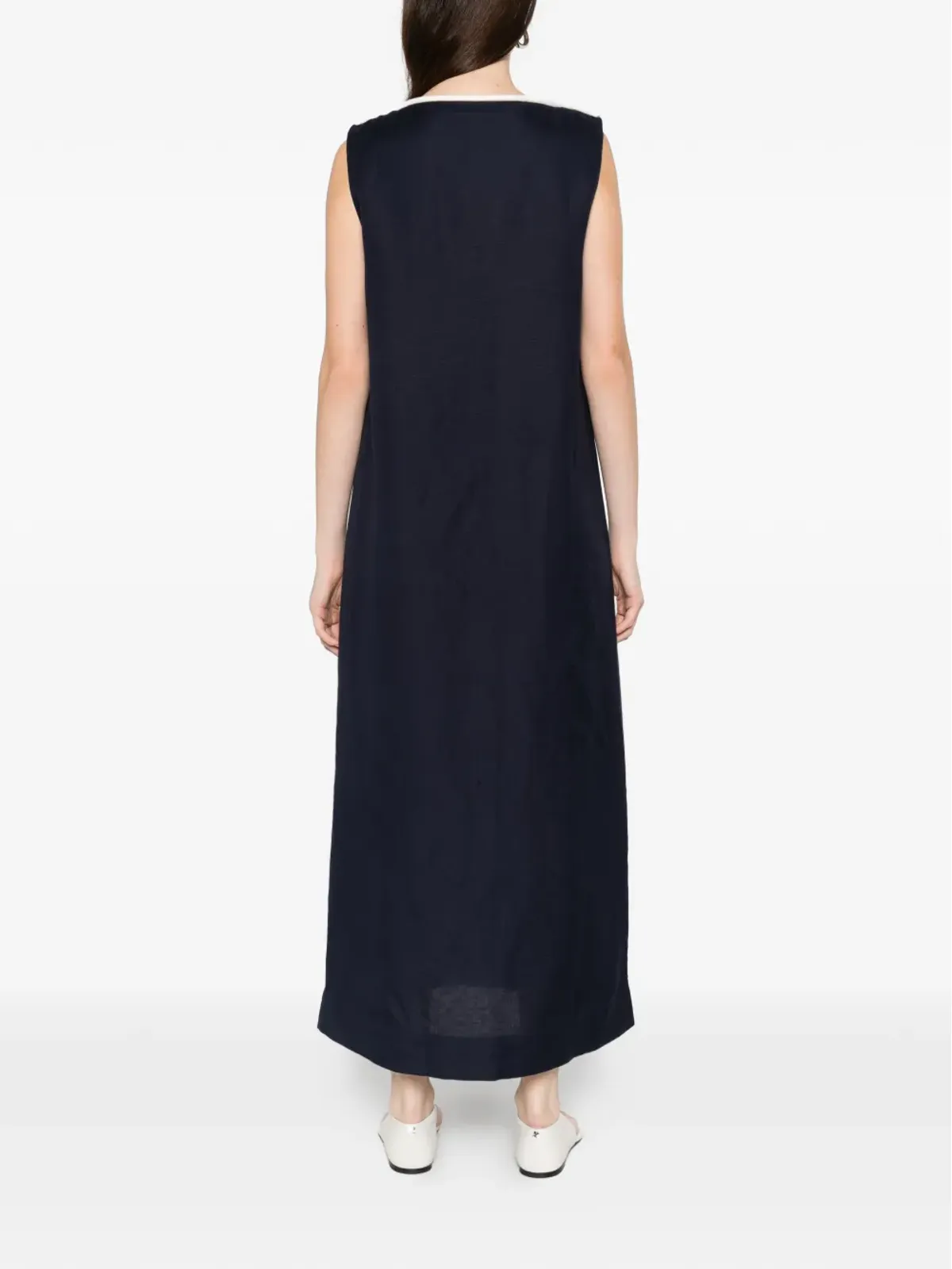 Adriana Degreas V-neck maxi dress ブルー - 画像4