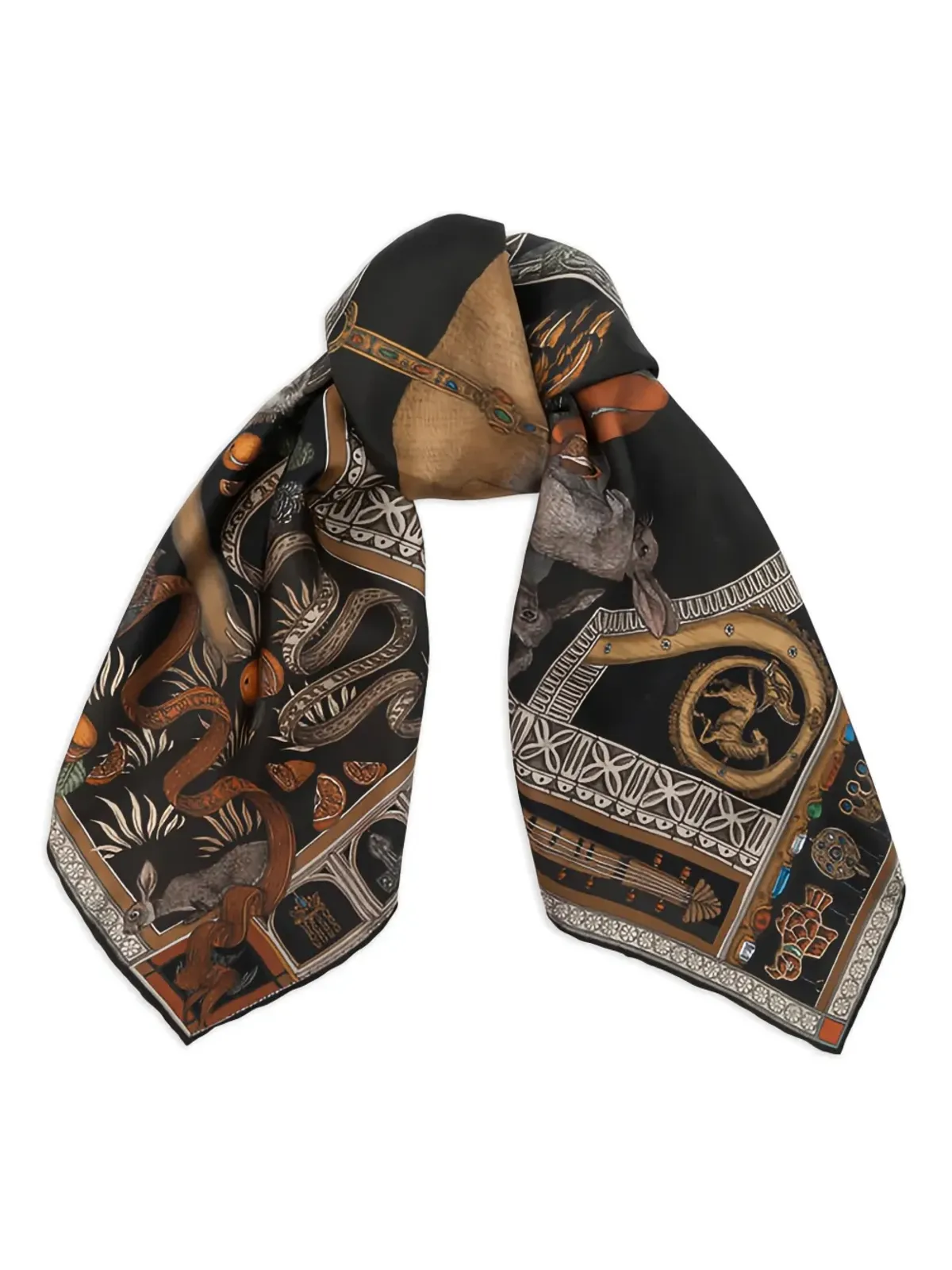 Sabina Savage Faithful Lamb Slate Fog printed scarf - Black - 画像2