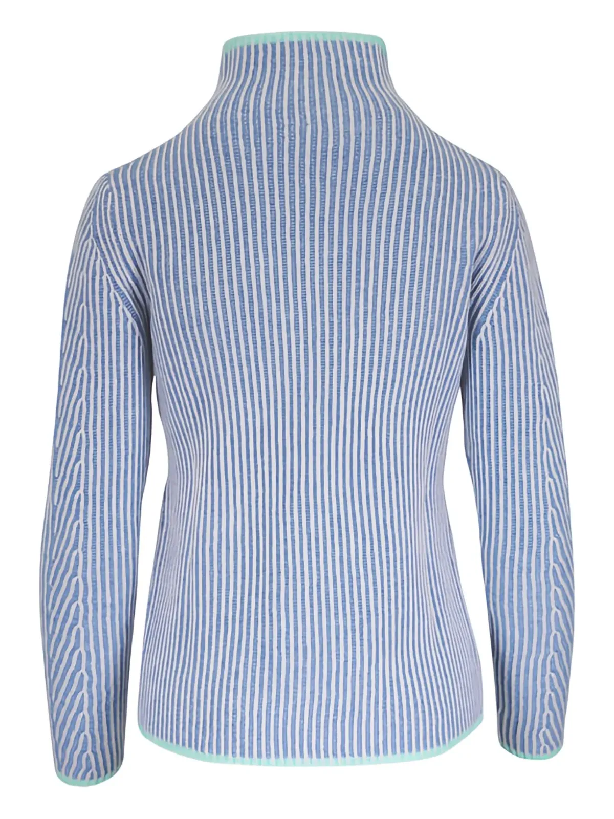Kinross Cashmere ストライプ柄モックネックセーター - 画像2