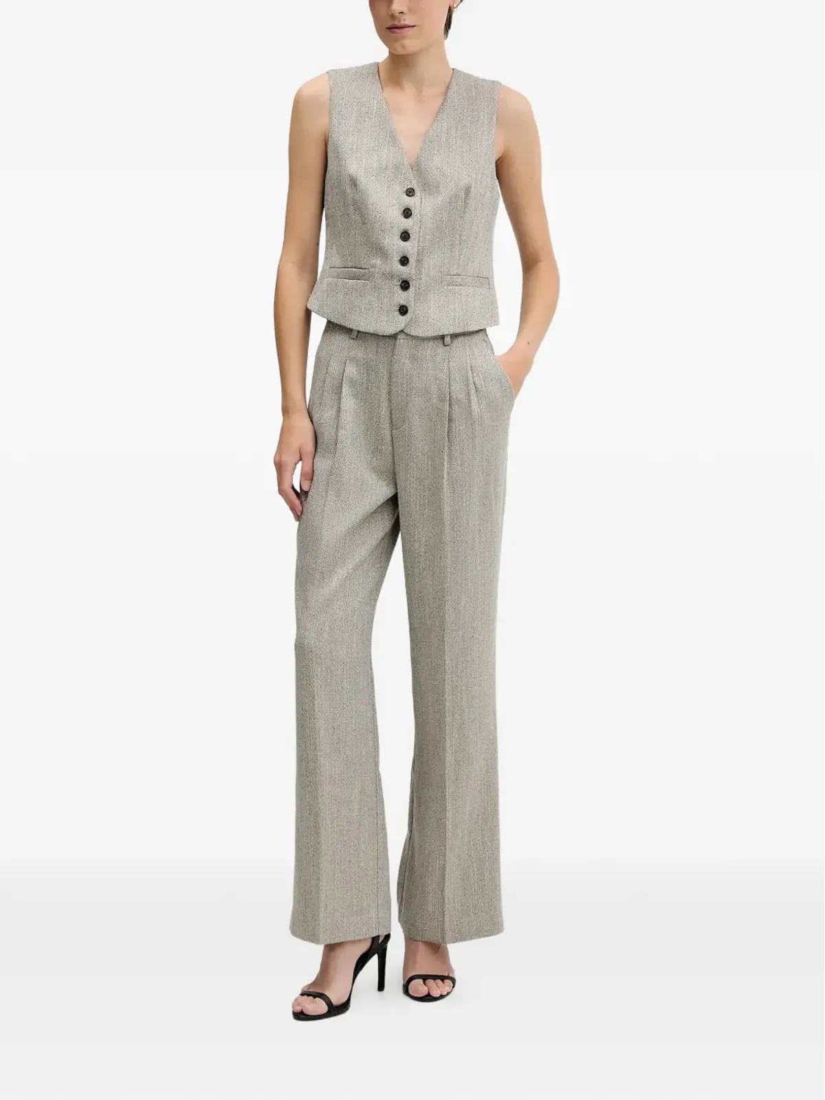 Pedro Del Hierro Vネック ボタンアップ ウエストコート - 画像2