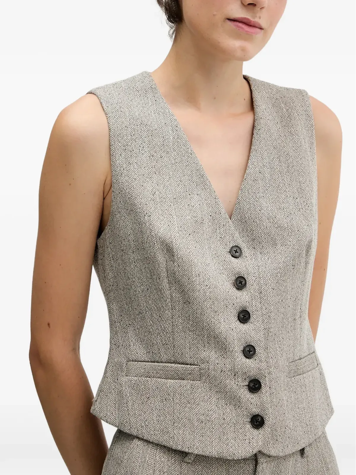 Pedro Del Hierro Vネック ボタンアップ ウエストコート - 画像4