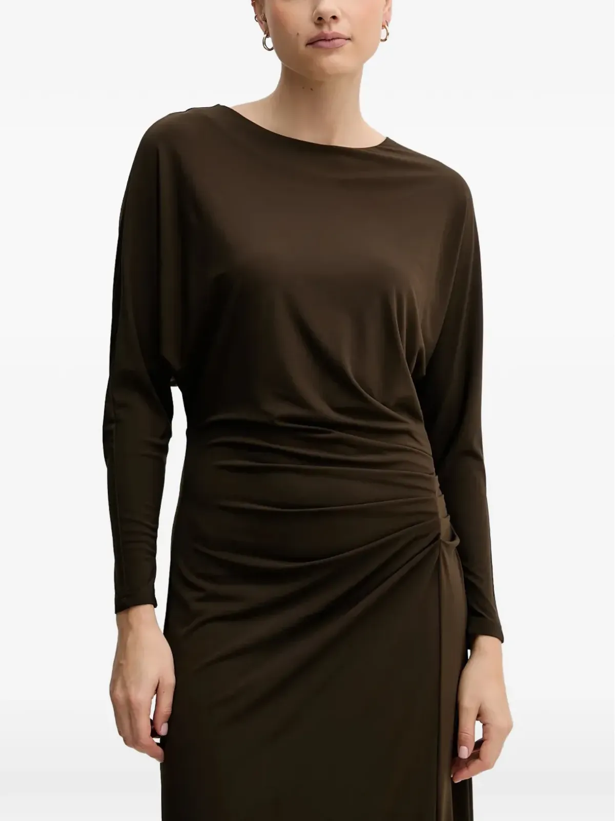 Pedro Del Hierro 長袖ギャザー入りミディドレス - 画像1