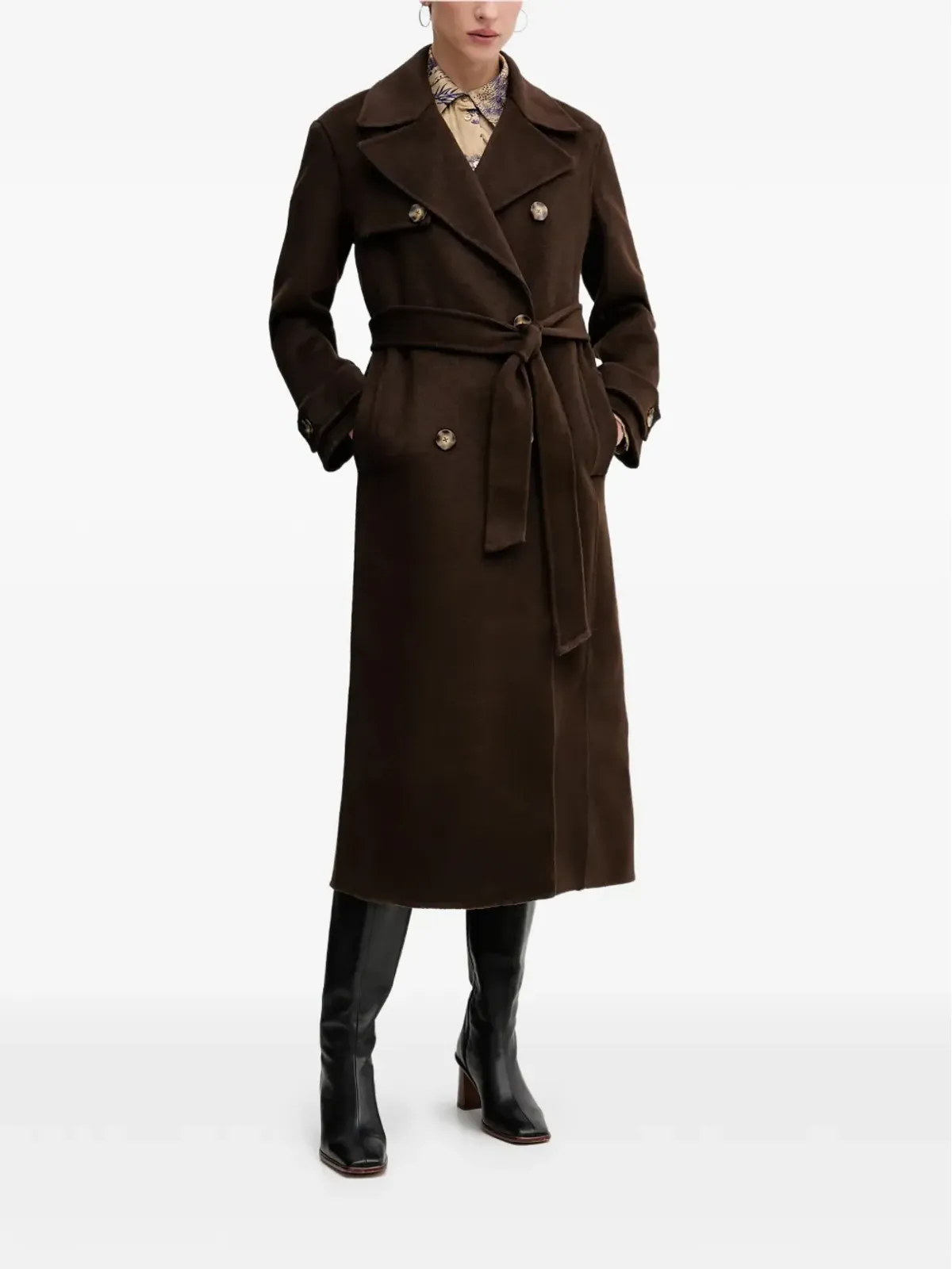 Pedro Del Hierro ボタンアップベルテッドコート - 画像1
