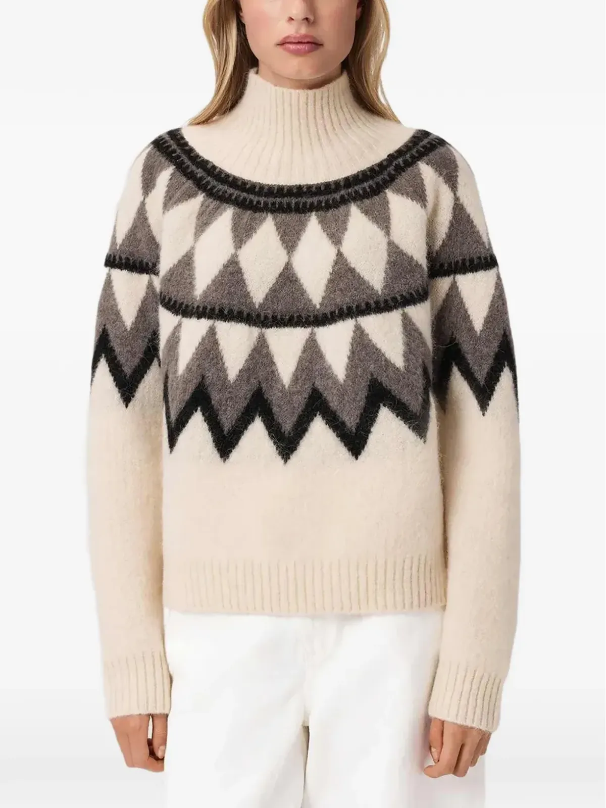 AllSaints Tara geometric-pattern セーター - 画像1