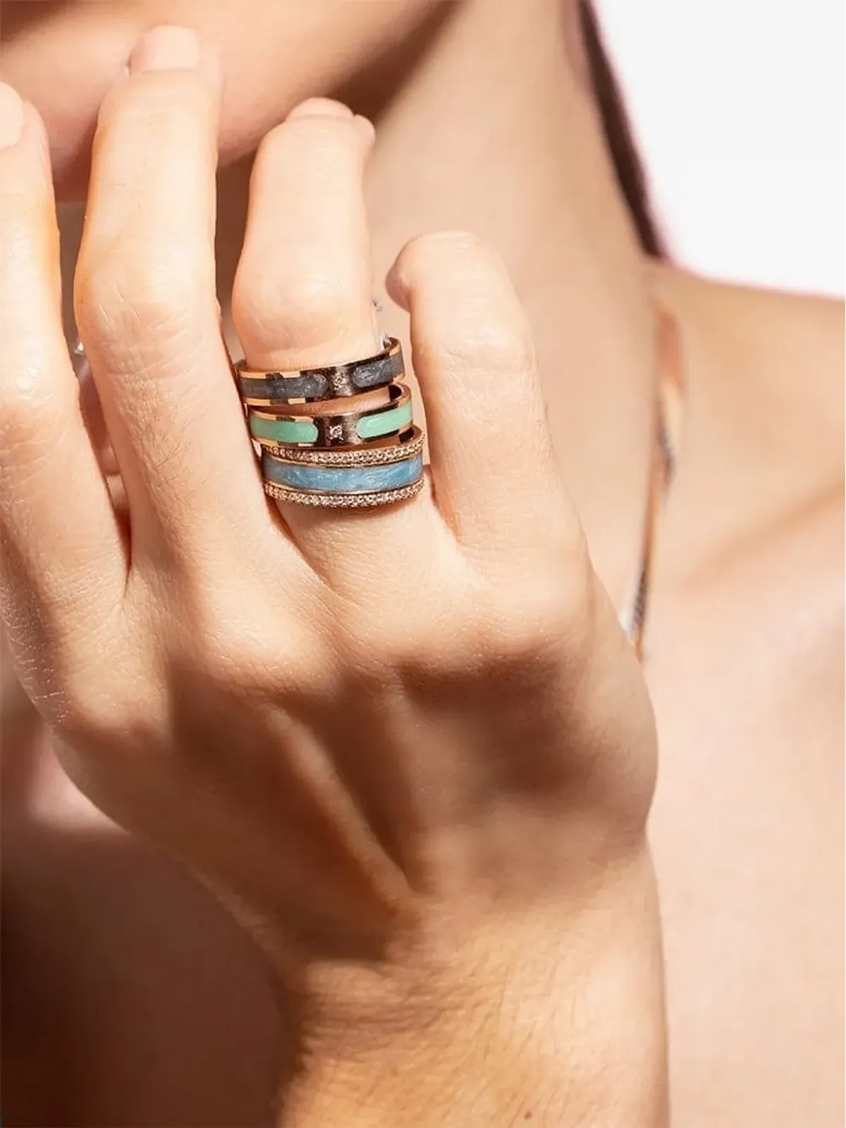 Alessa Jewelry diamond spectrum ring - Pink - 画像2