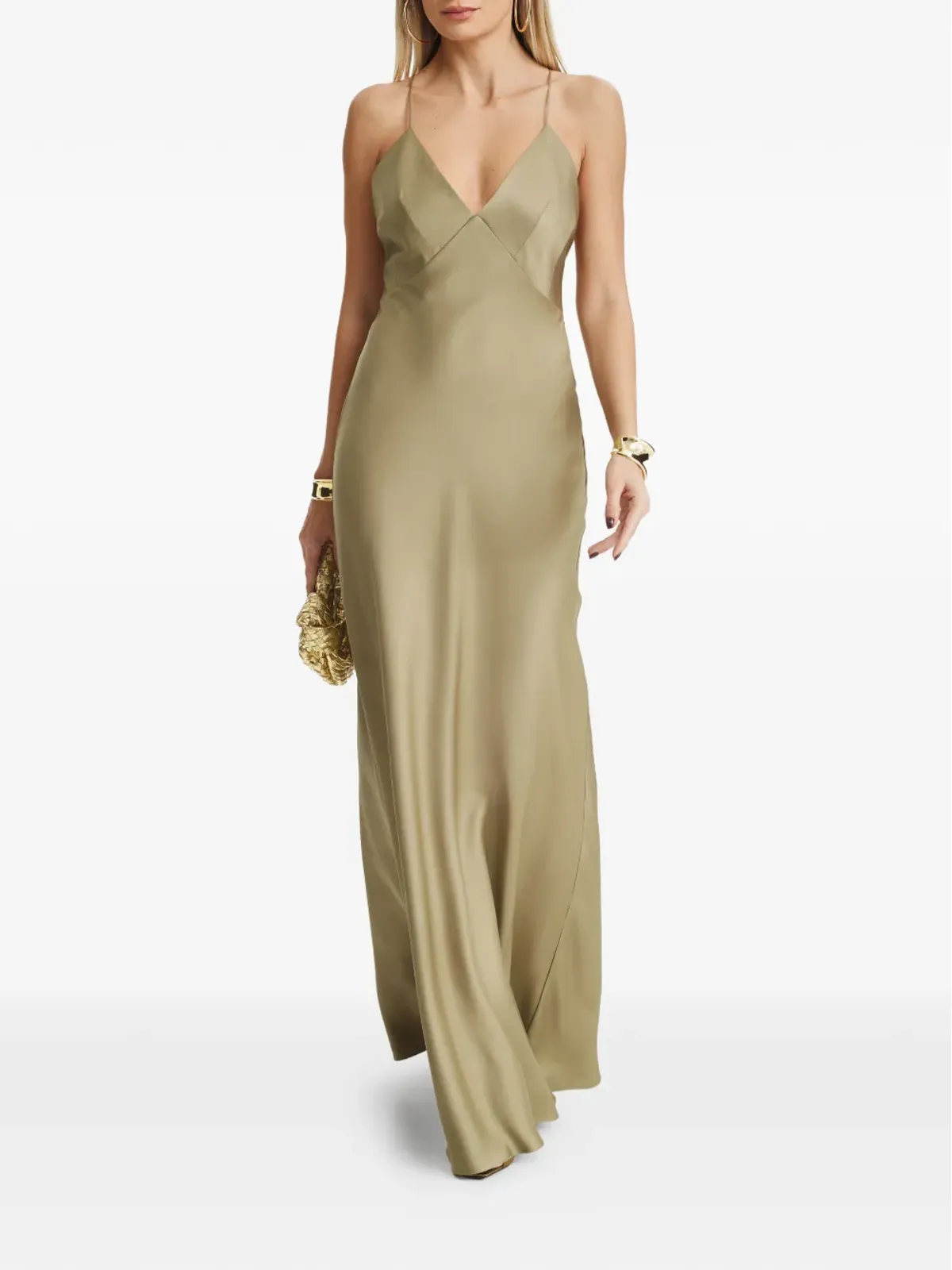 IL VOLO Muse V-neck cross-strap dress - Neutrals - 画像2
