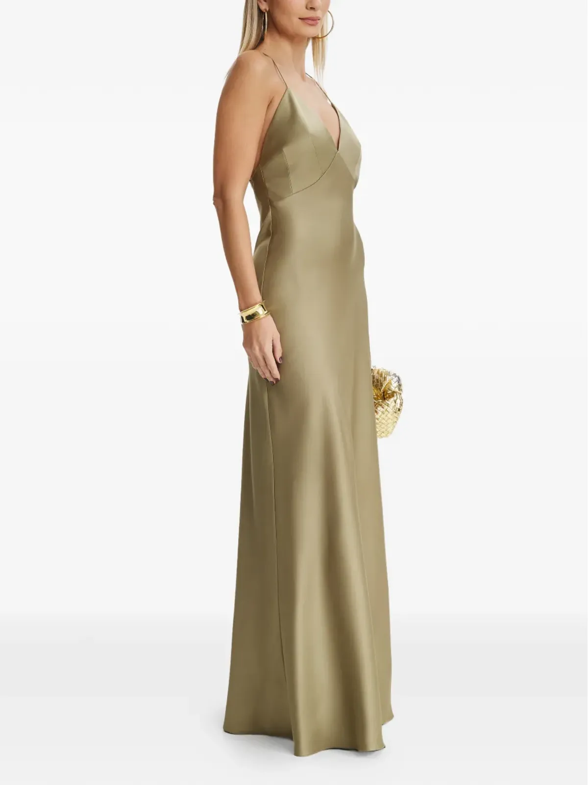 IL VOLO Muse V-neck cross-strap dress - Neutrals - 画像3