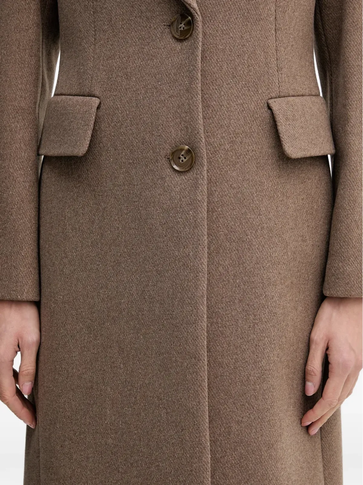 Sisley ボタン付きフラップポケット シングルブレストコート - 画像5
