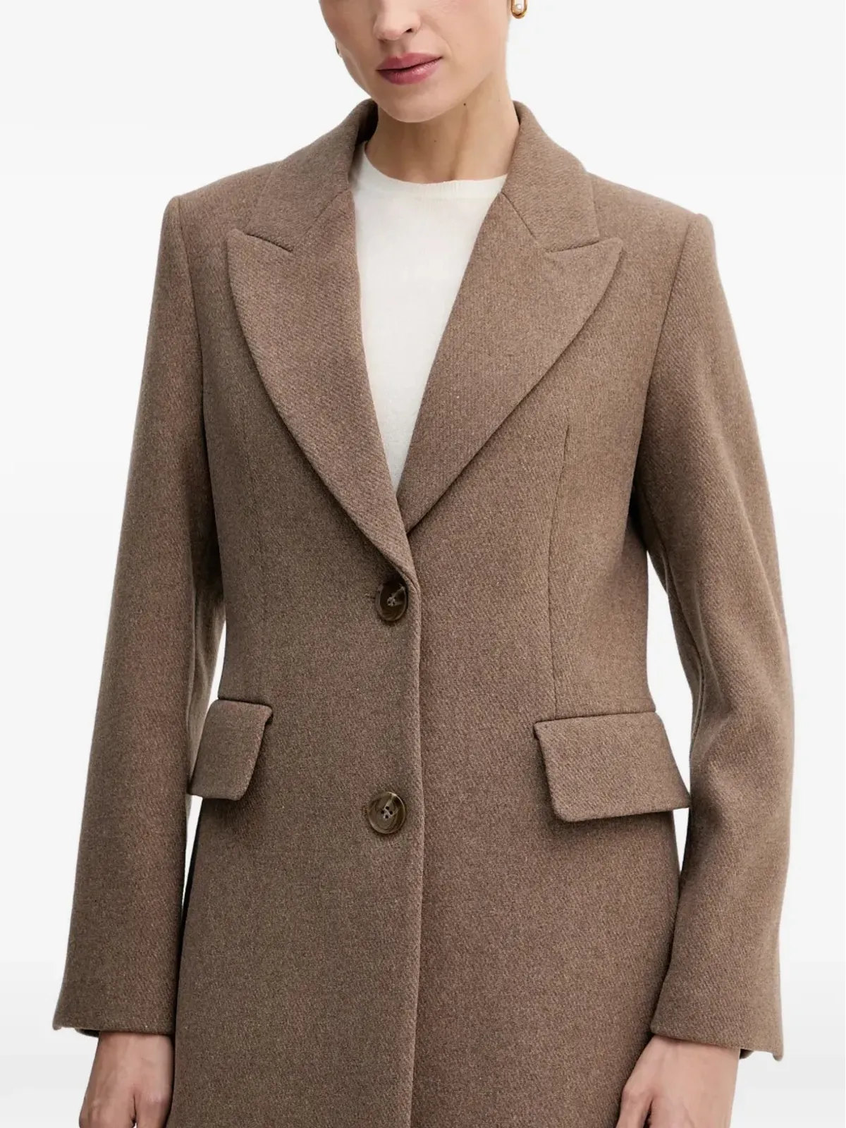 Sisley ボタン付きフラップポケット シングルブレストコート - 画像3