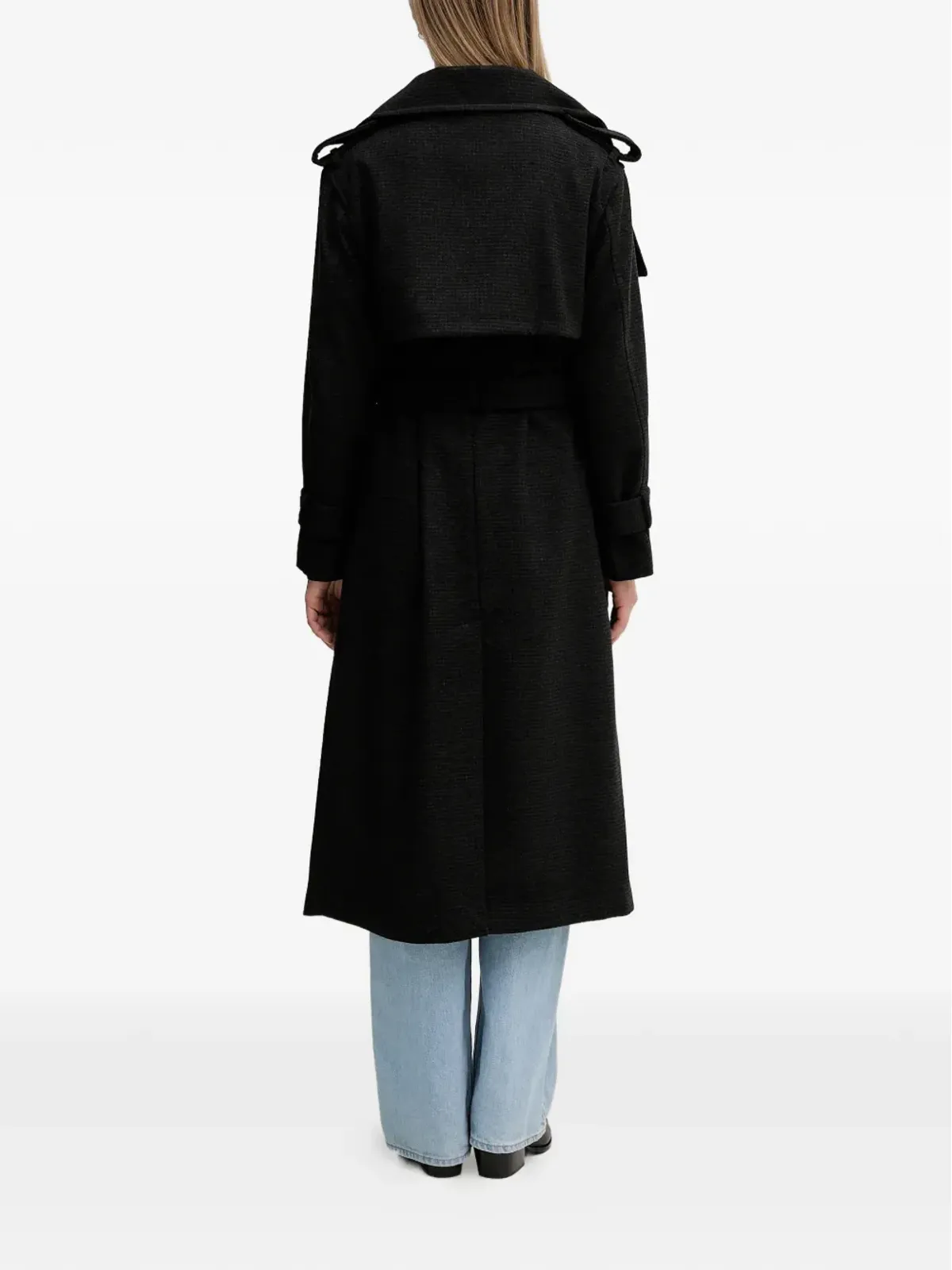 Sisley ベルト付きロングスリーブVネックコート - 画像3