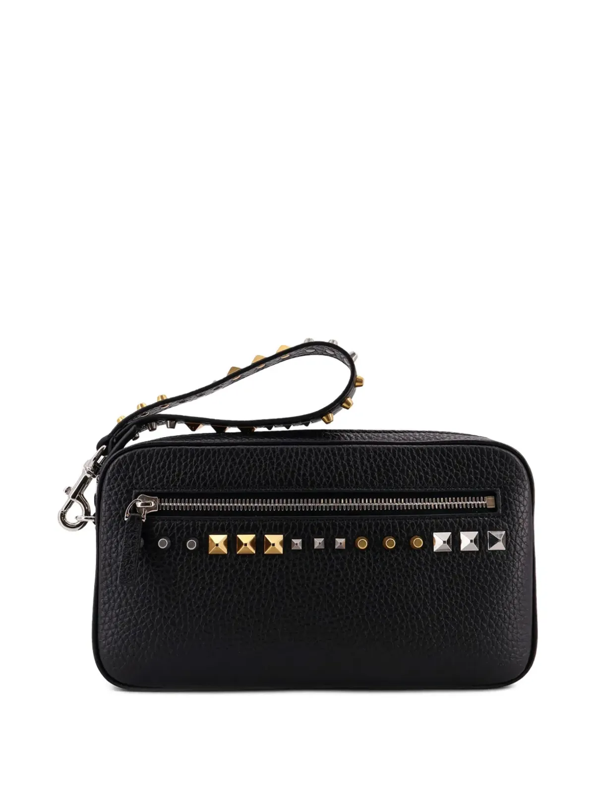 Valentino Garavani スタッズ付きジップ開閉クラッチバッグ - 画像1