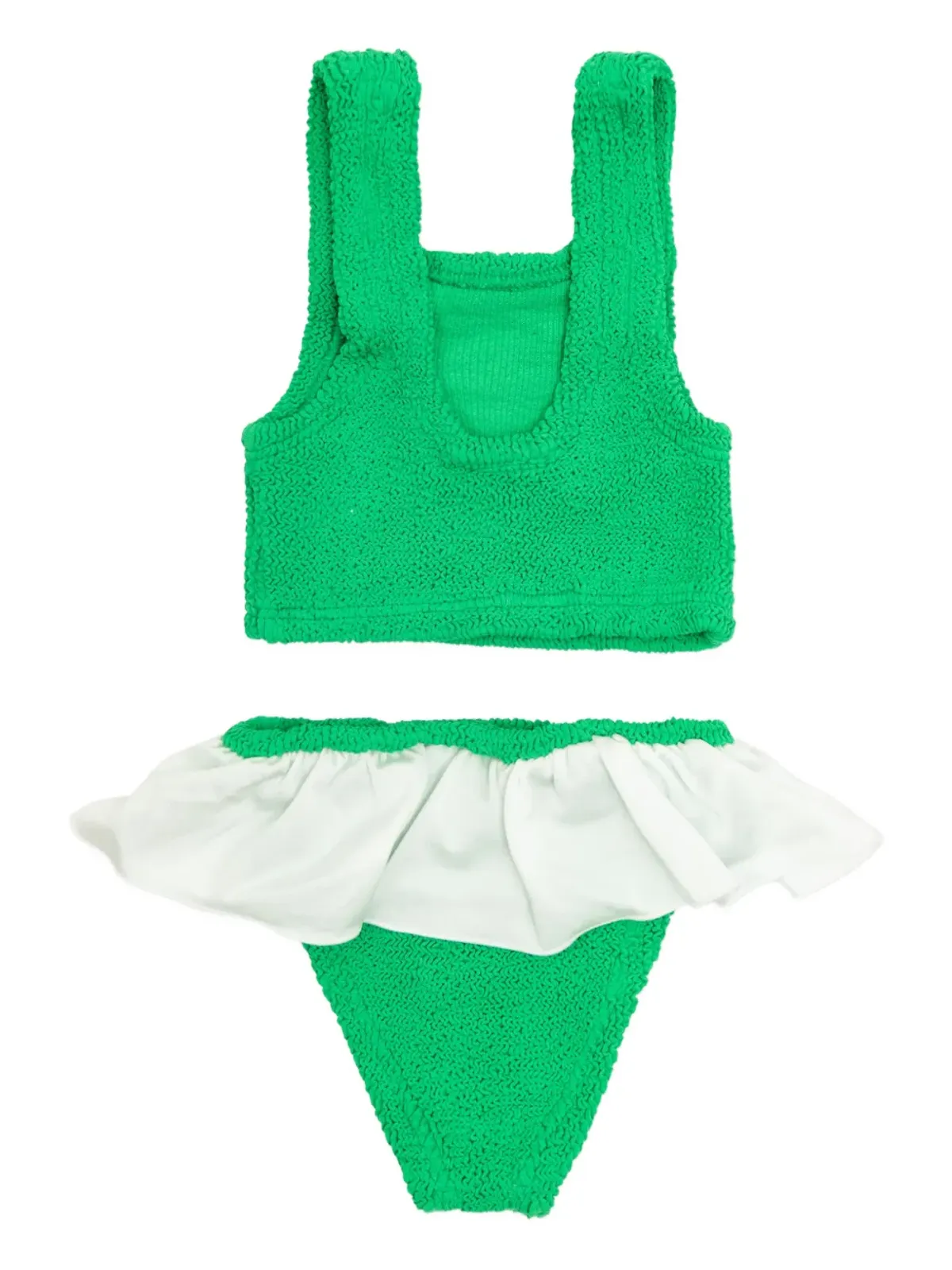 Hunza G Kids クリンクル加工のラッフルビキニ - 画像2