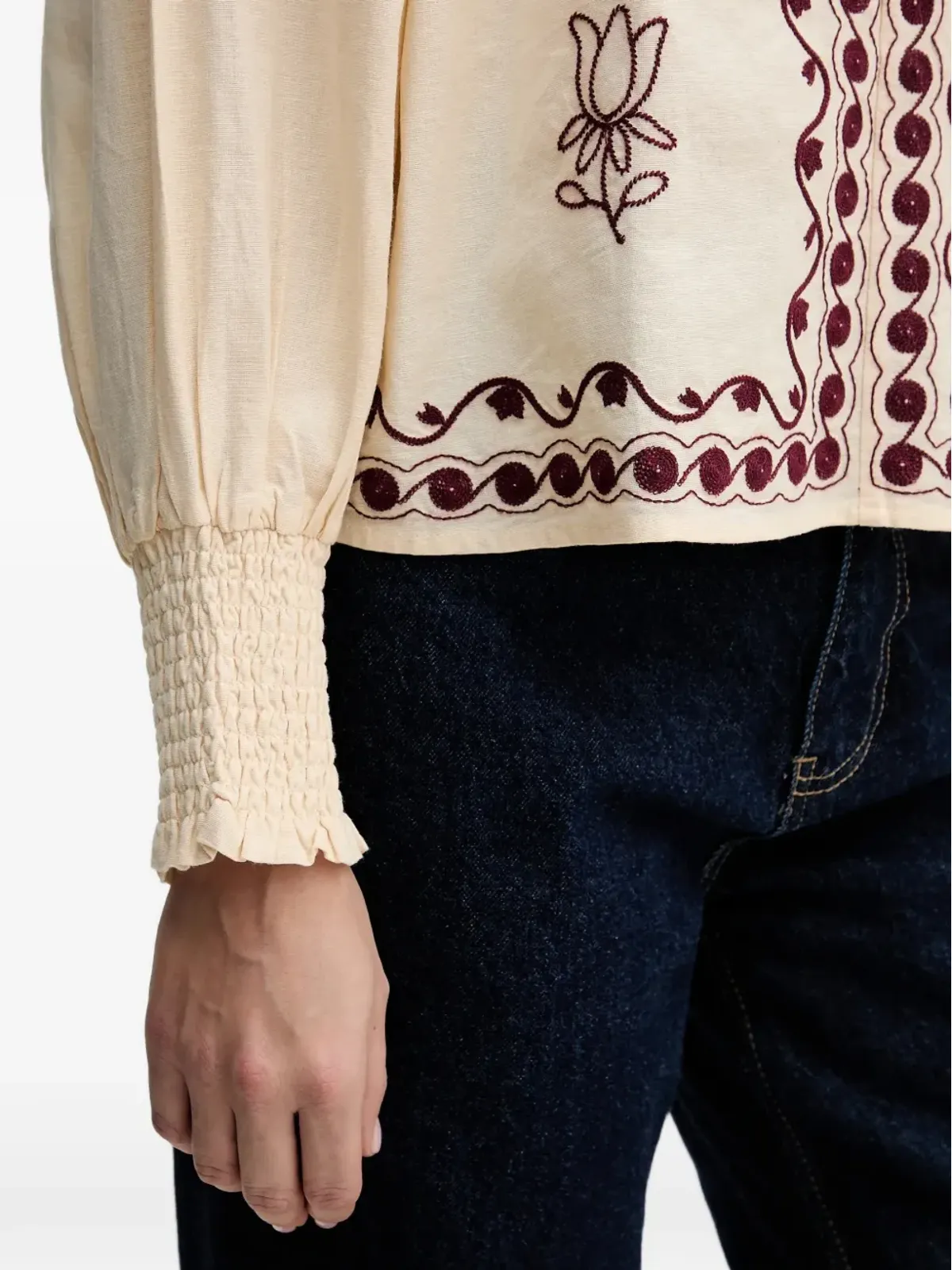 Hoss Intropia フリル刺繍トップス - 画像5