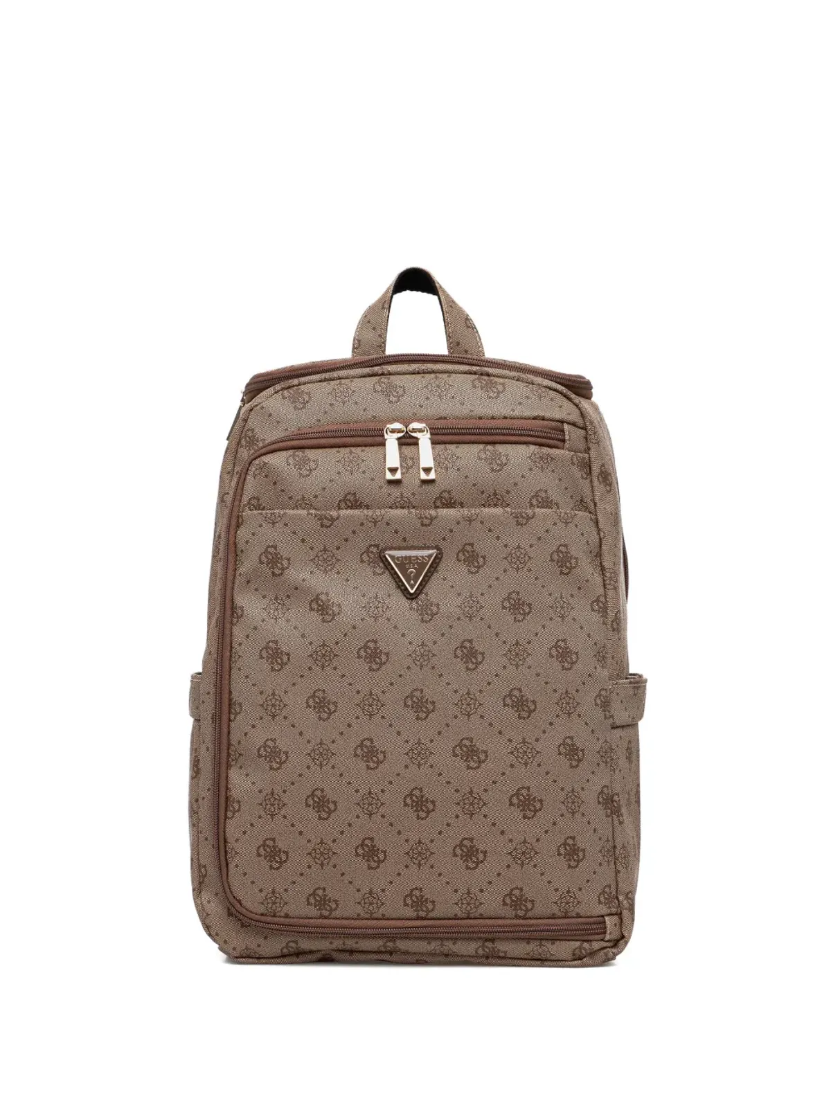 GUESS USA Silia 4Gモノグラムジップバックパック（ブラウン） - 画像1