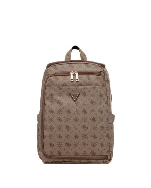 GUESS USA Silia 4Gモノグラムジップバックパック（ブラウン） - サムネイル1