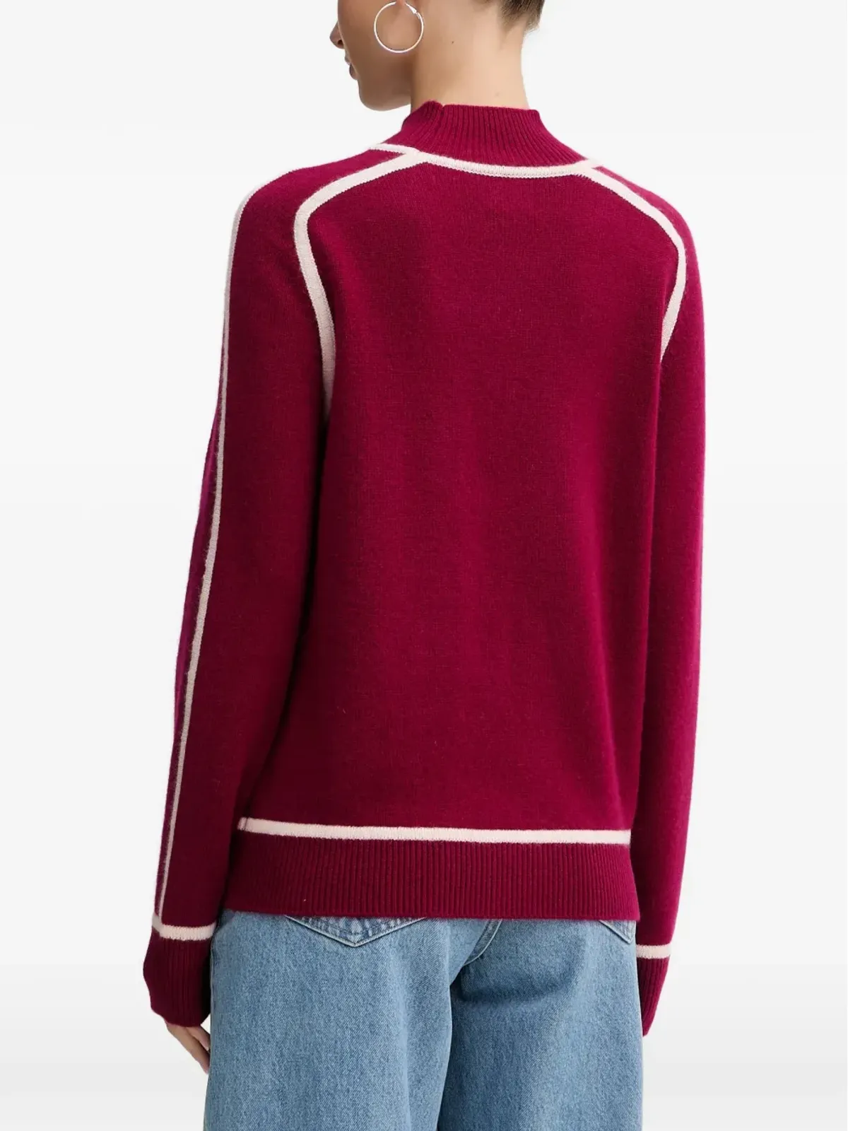 FROM FUTURE contrast-trim roll-neck sweater - Red - 画像3