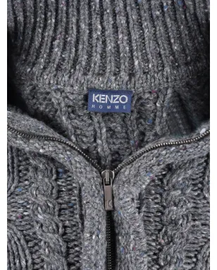 Kenzo Pre-Owned 編み込みジップカーディガン - グレー - サムネイル5