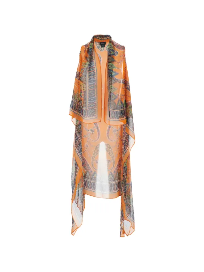 ETRO ETRO ペイズリー柄ポンチョ - オレンジの商品画像