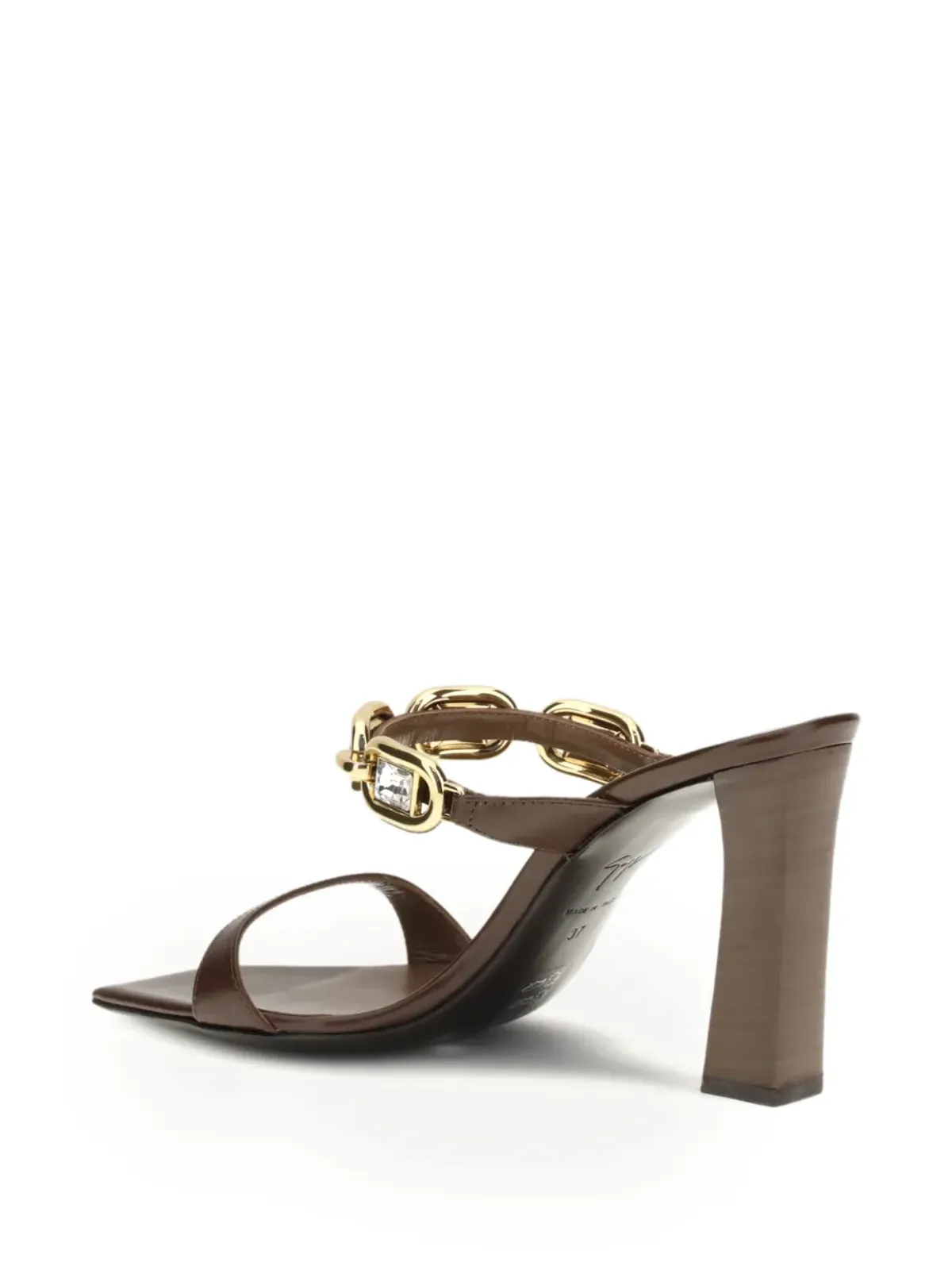 Giuseppe Zanotti Muse チェーン装飾サンダル - ブラウン - 画像3