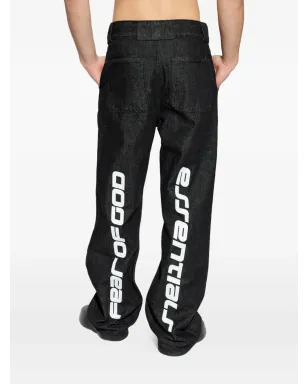 FEAR OF GOD ESSENTIALS ワークロゴジーンズ ブラック - サムネイル4
