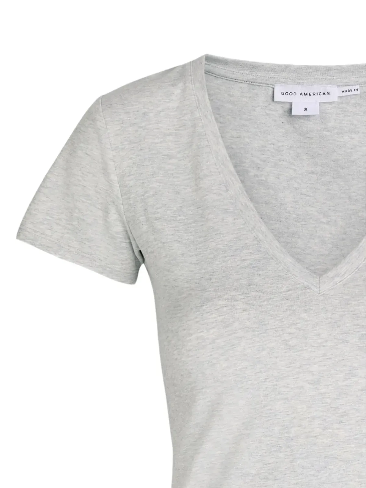 Good American Vネック半袖Tシャツ - グレー - 画像2