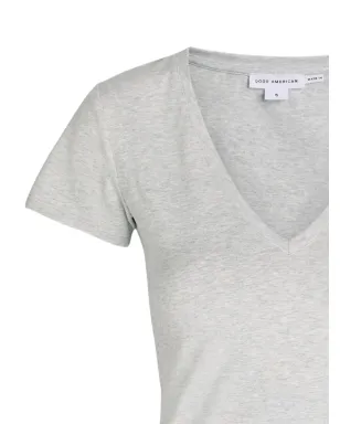 Good American Vネック半袖Tシャツ - グレー - サムネイル2